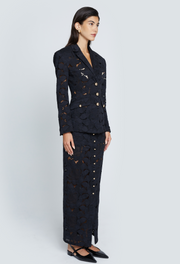 JACKIE CURVED LACE BLAZER