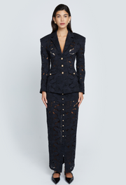 JACKIE CURVED LACE BLAZER