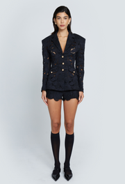 JACKIE CURVED LACE BLAZER