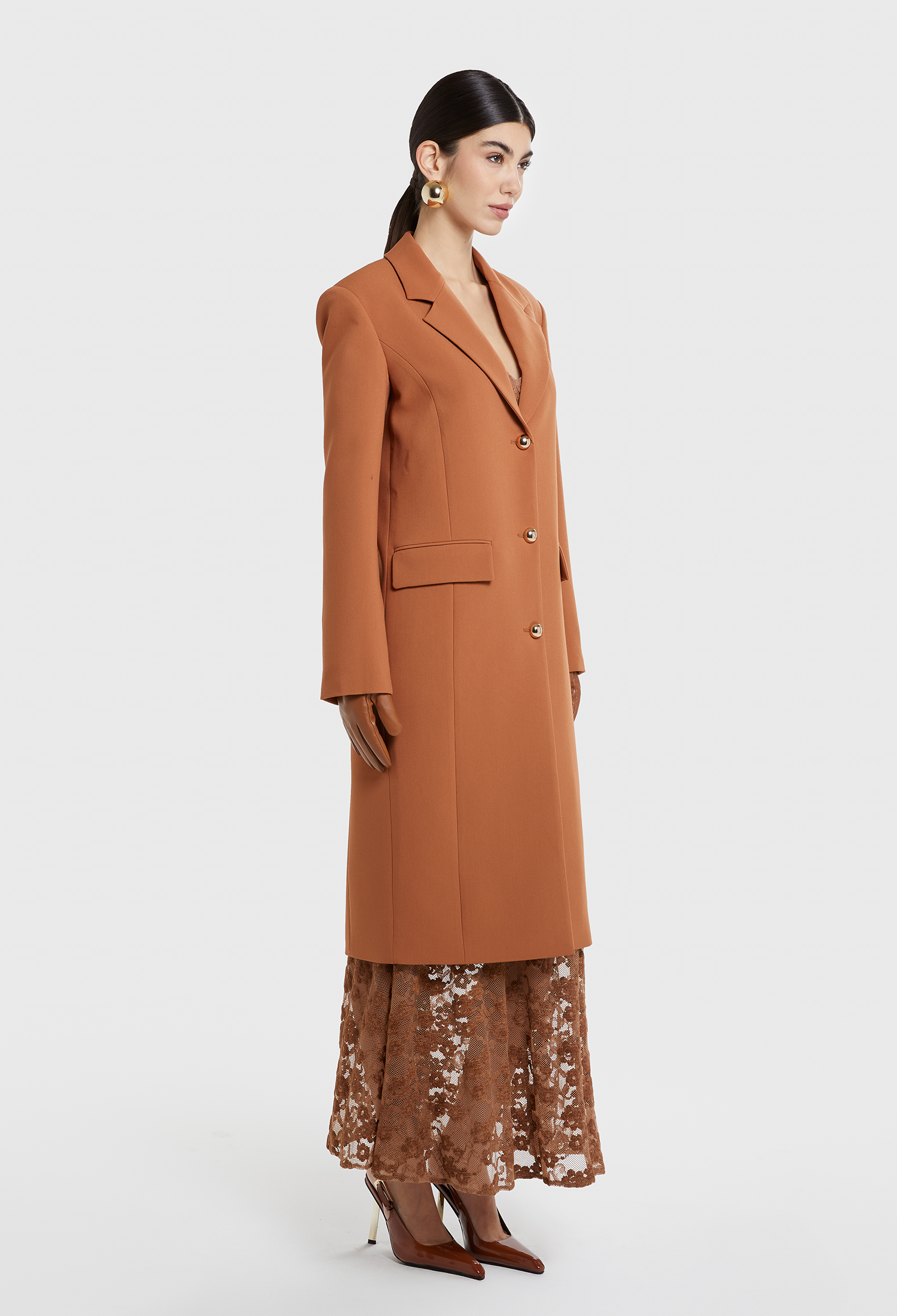 MOCHA MANHATTAN BLAZER COAT