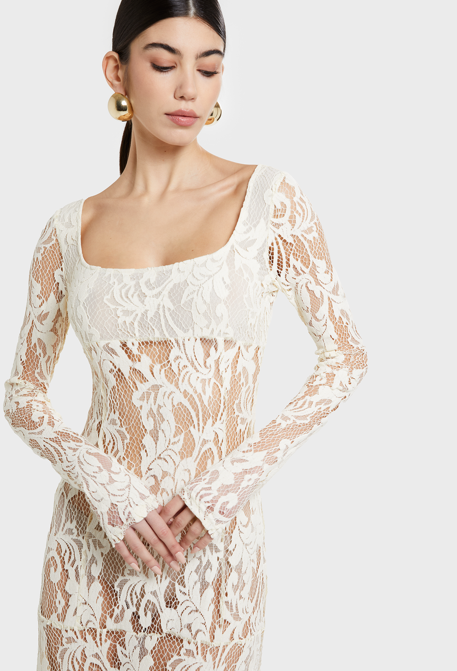IVORY LEYLA LACE DRESS