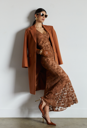 MOCHA MANHATTAN BLAZER COAT