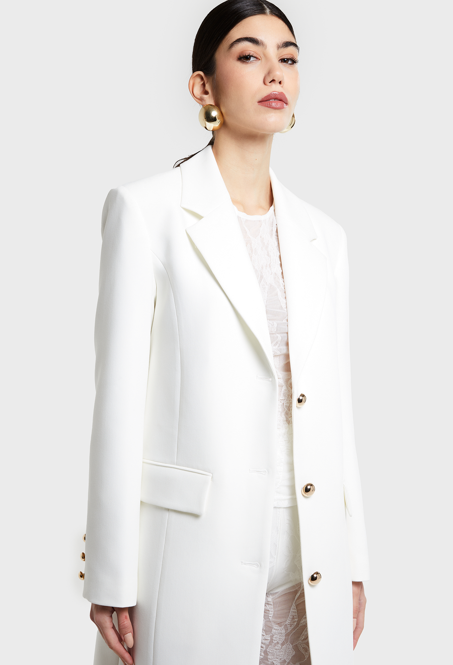 WHITE MANHATTAN BLAZER COAT