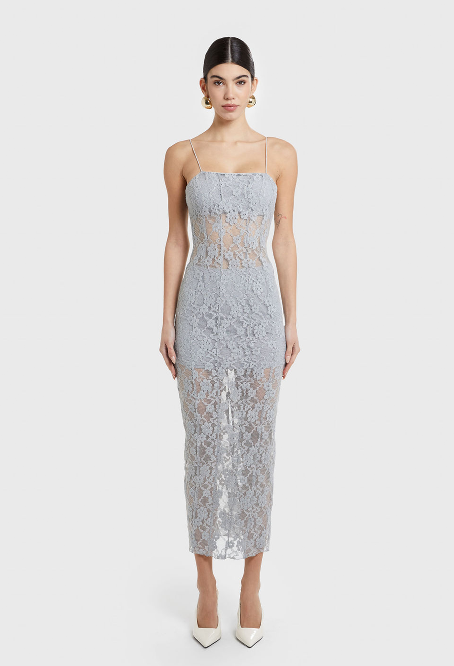 Grey Frida Lace Dress