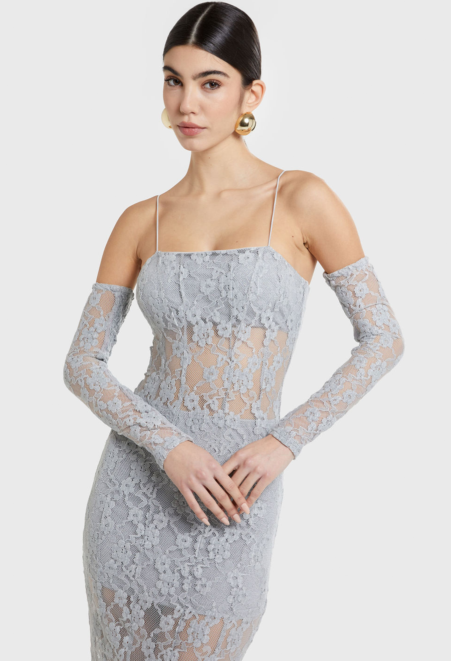 Grey Frida Lace Dress