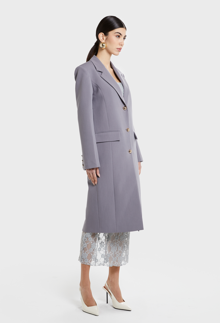 GREY MANHATTAN BLAZER COAT