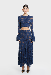 SAPPHIRE RENE LACE CROP TOP