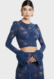 SAPPHIRE RENE LACE CROP TOP