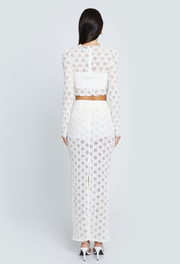 TARA LONG SLEEVE LACE CROP TOP