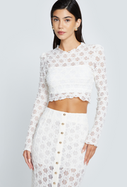 TARA LONG SLEEVE LACE CROP TOP