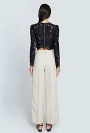 ALAIA LACE CROP TOP