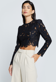 ALAIA LACE CROP TOP