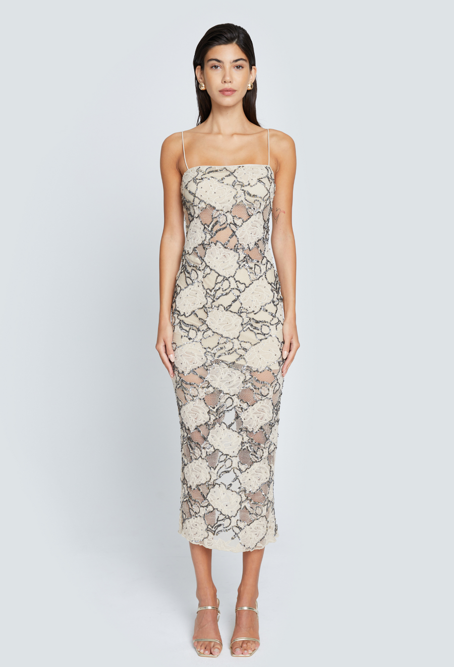 FLORENCE BEADED FLORAL LACE DRESS