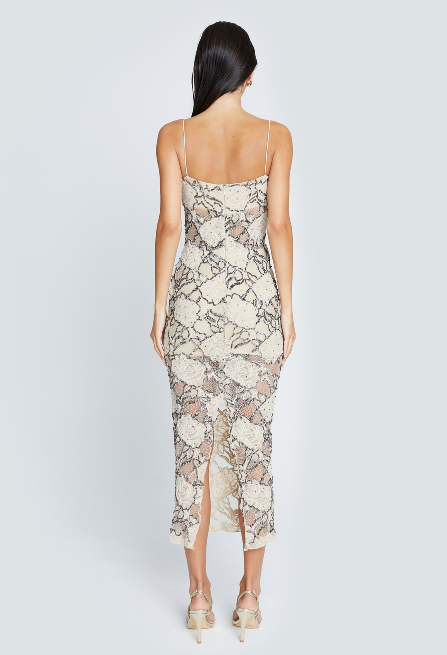 FLORENCE BEADED FLORAL LACE DRESS