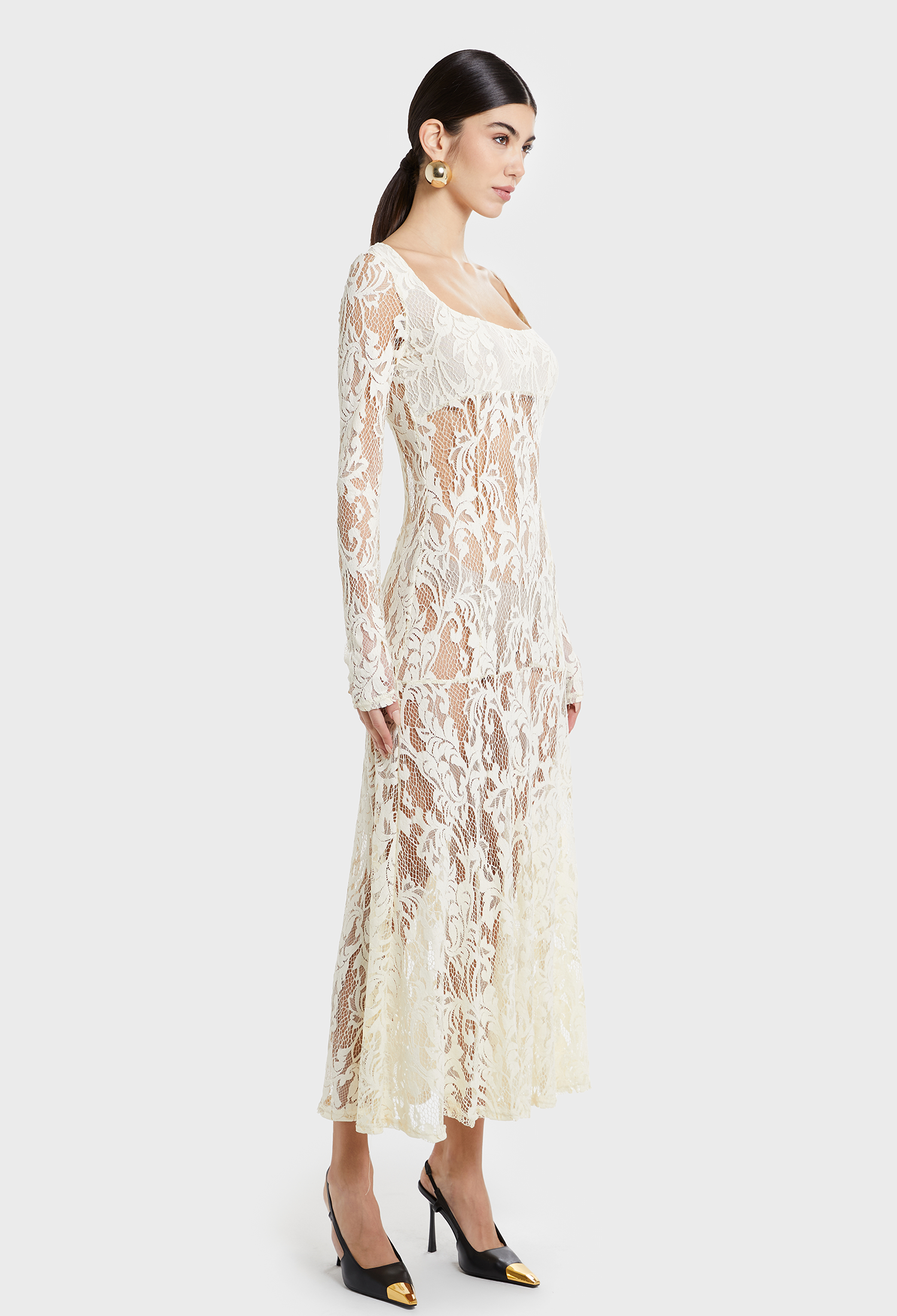 IVORY LEYLA LACE DRESS FOREN IVORY LEYLA LACE DRESS FOREN