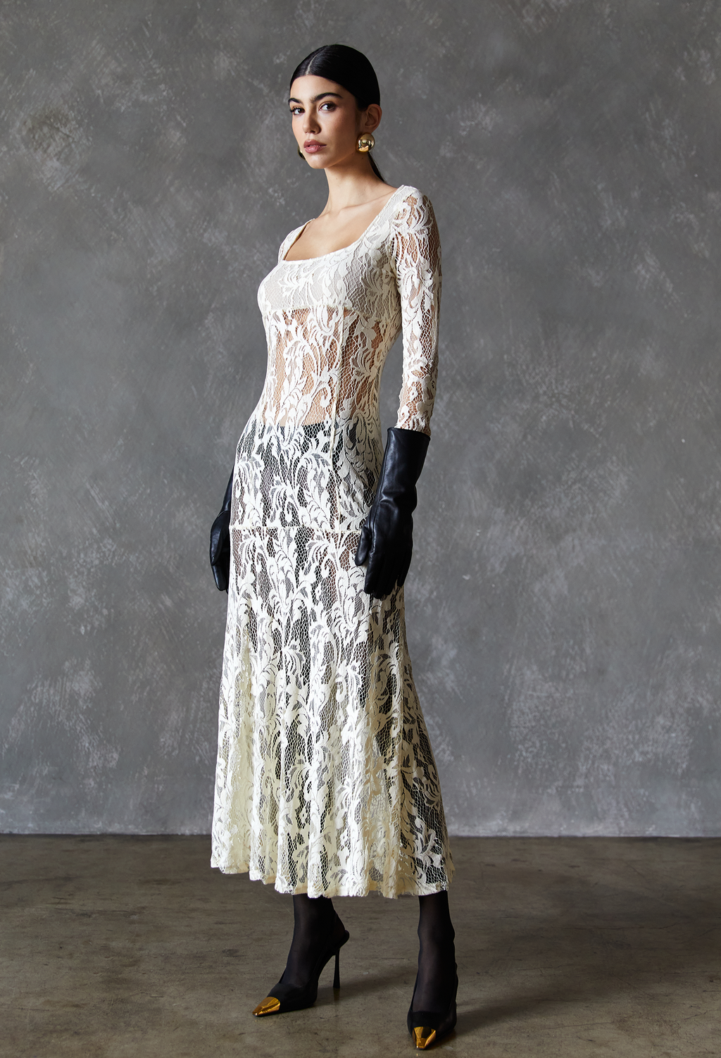 IVORY LEYLA LACE DRESS FOREN IVORY LEYLA LACE DRESS FOREN