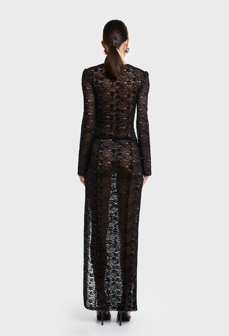 BLACK JOSEPHINE LACE SKIRT