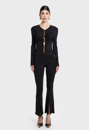 BLACK AUBREY SPLIT HEM PANT
