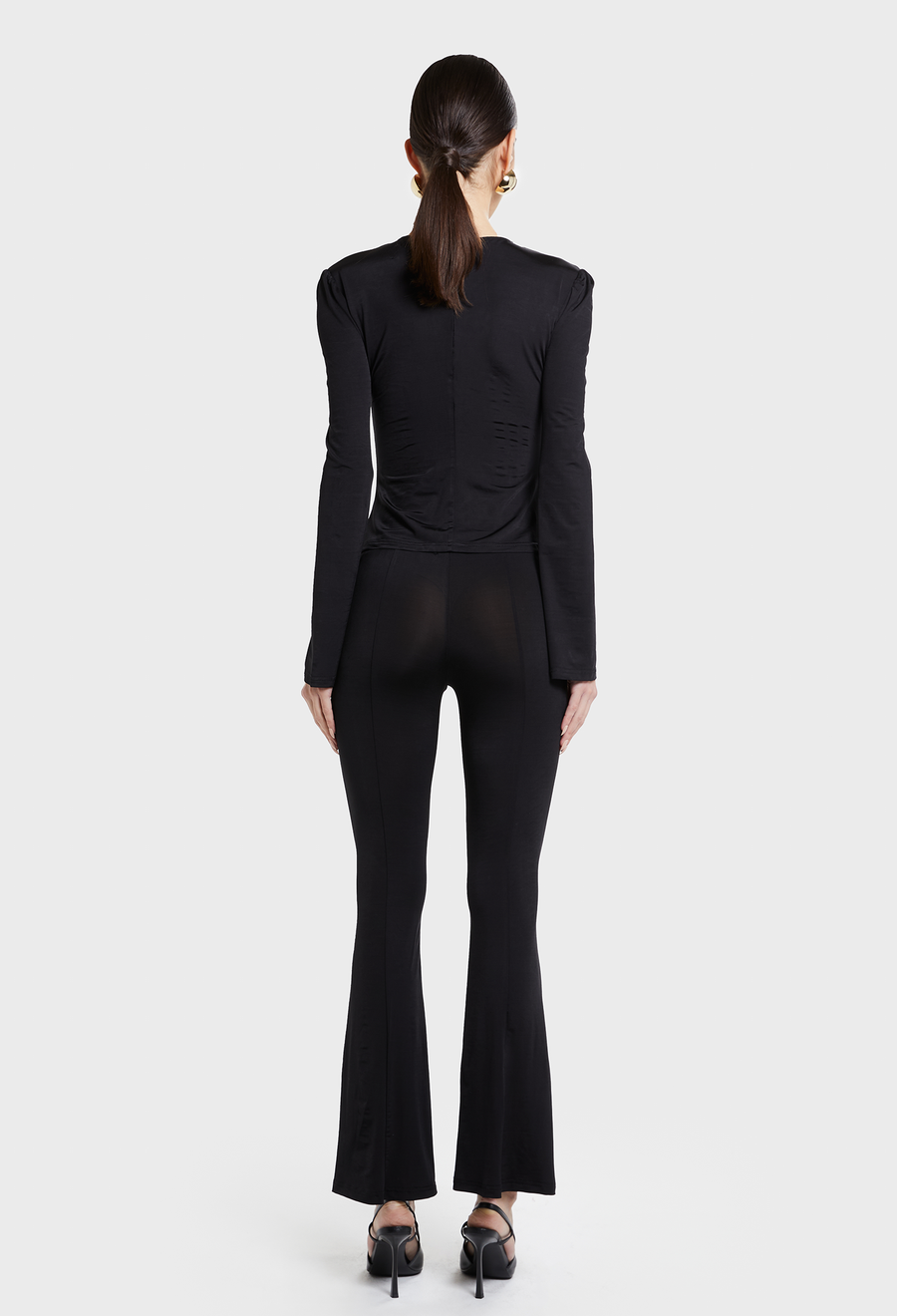 BLACK AUBREY SPLIT HEM PANT
