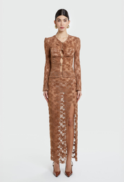 MOCHA JOSEPHINE LACE SKIRT