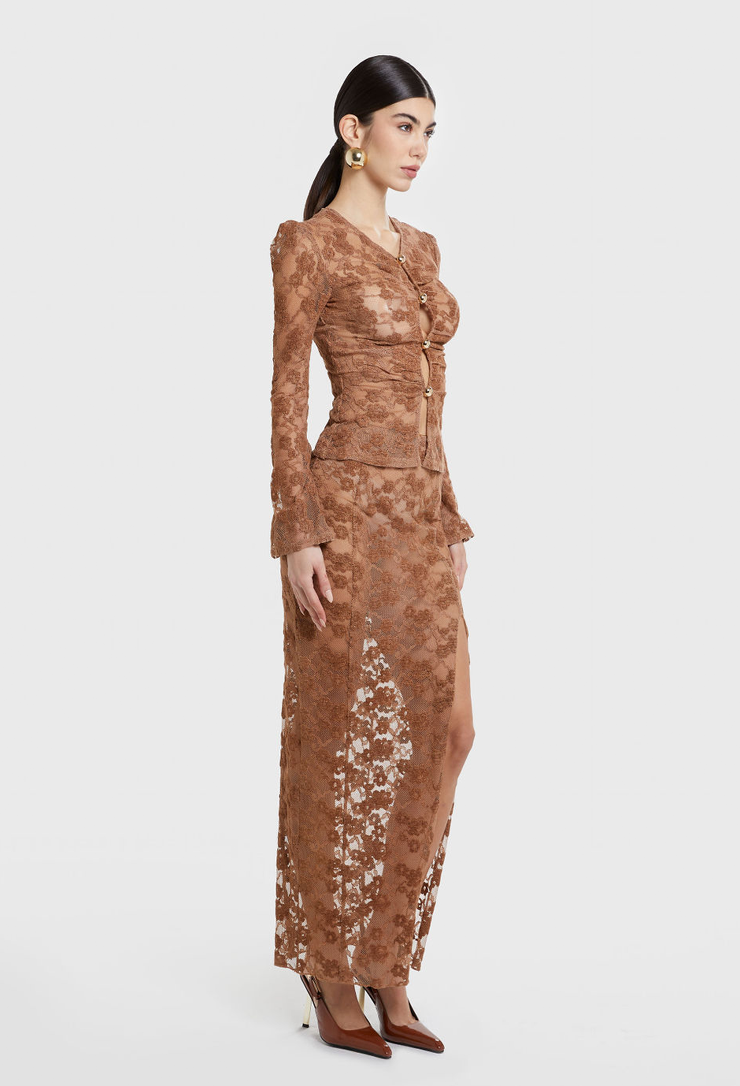MOCHA JOSEPHINE LACE SKIRT