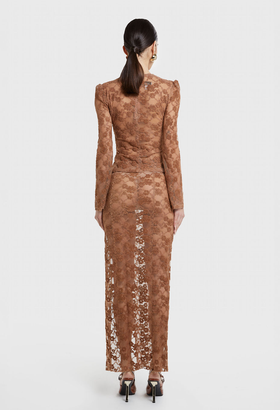 MOCHA JOSEPHINE LACE SKIRT