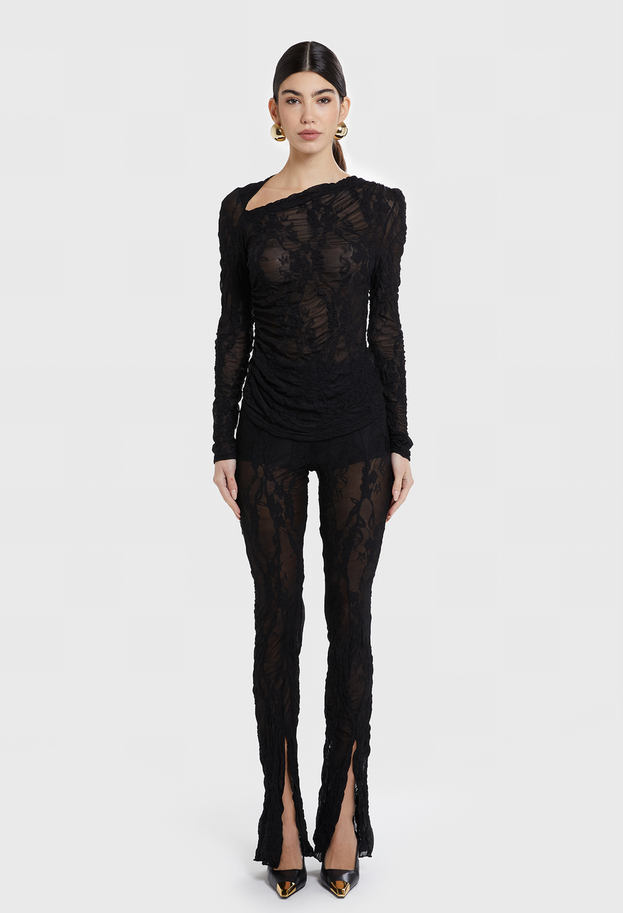 BLACK AUBREY LACE PANT