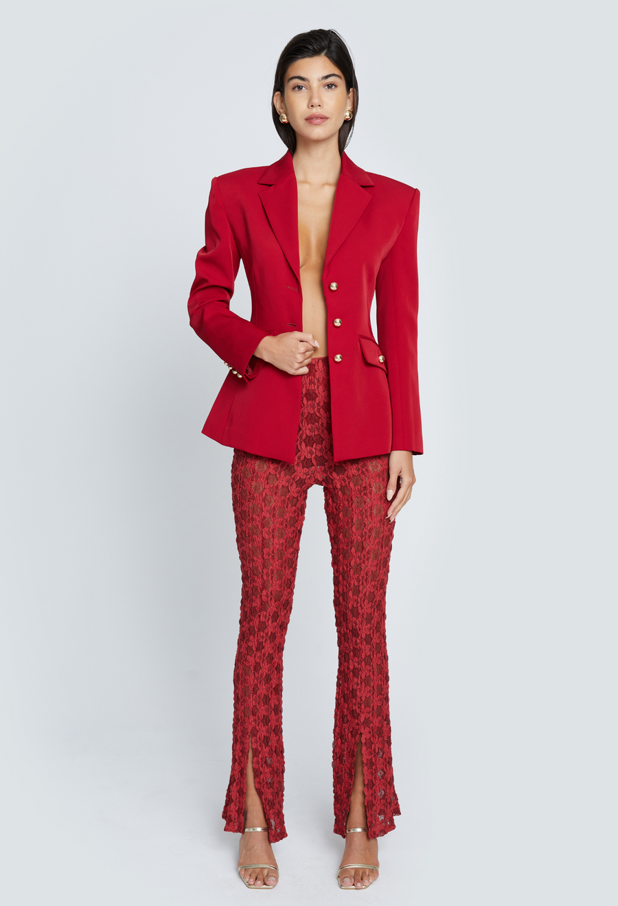 AUBREY SPLIT HEM LACE PANT