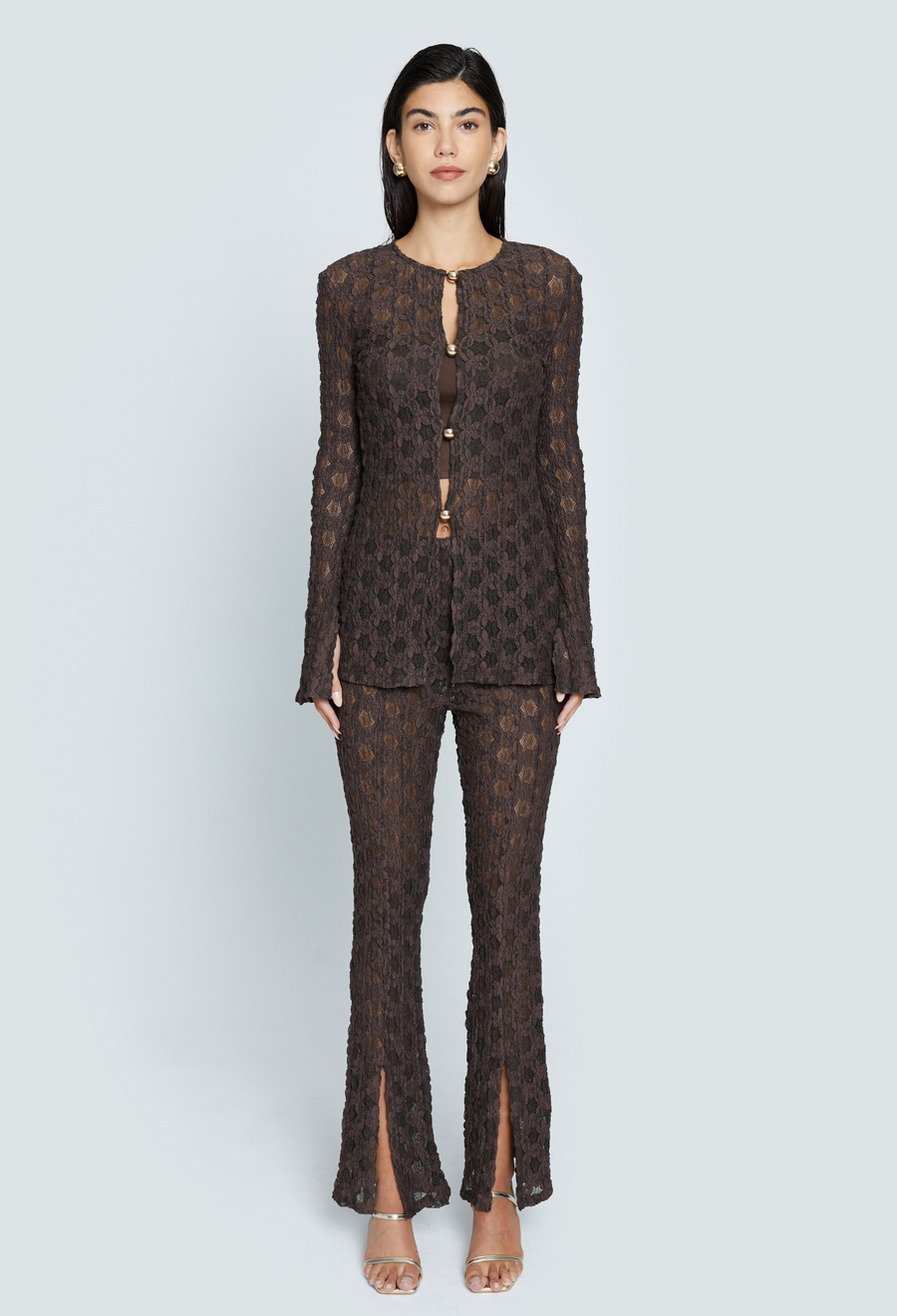 AUBREY SPLIT HEM LACE PANT